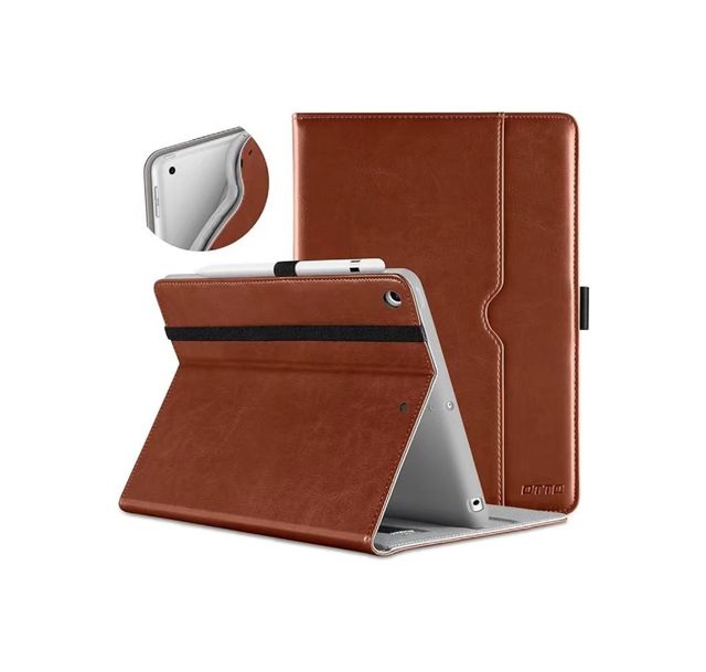 Premium Leather Folio Cover Case for iPad 9.7 Inch 5th/6th Generation 2018/2017 with Apple Pencil Holder