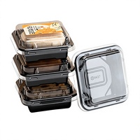 Boîte d'emballage carrée individuelle pour crêpes, dessert Snow-mochi, pâtisserie occidentale, gâteau mousse, contenant de cuisson transparent en PET