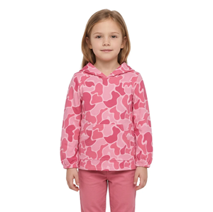 Camisa/Blusa Longlv con Estampado de Leopardo Rosa para Niñas, Top Casual de Manga Larga con Bolsillos, Mezcla Transpirable de Spandex/Poliéster, Corte Holgado - Product Image 4