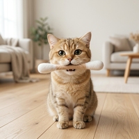 Jouet dentaire pour chat 100% laine, bâtonnet de nettoyage des dents doux fait main, naturel, sans produits chimiques, silencieux, soulagement de la dentition pour chaton, élimination de la plaque dentaire