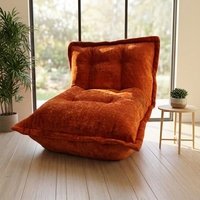 Fauteuil pouf géant en tissu chenille pour salon moderne, ignifuge, housse lavable, rembourrage en mousse, canapé paresseux pour chambre et balcon