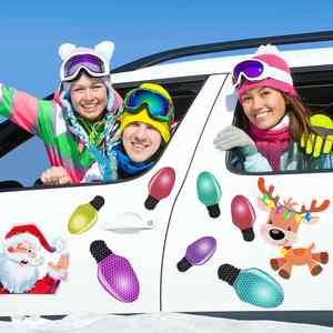 Bombilla Reflectante Magnética, Decoraciones Navideñas para Autos, para Navidad, Cumpleaños, Autos, Buzones, Ventanas - Product Image 5