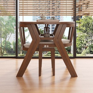 Conjunto de <span class=keywords><strong>Mesa</strong></span> y Sillas de Balcón de Tres Piezas de Madera Maciza, Estilo Moderno y Minimalista, con <span class=keywords><strong>Mesa</strong></span> Pequeña para Té, para Muebles de Hogar - Product Image 3