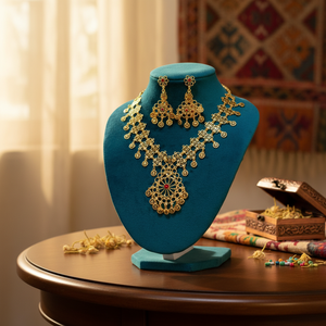 2024 Best Buy 24K plaqué or Style Vintage ensemble de bijoux de mode fabricant indien inspiré Comores Mayotte-cuivre cadeau prêt - Product Image 3