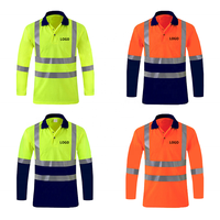 Chemise de sécurité réfléchissante fluorescente EN20471 à haute visibilité, manches longues, vêtements de travail haute visibilité, séchage rapide, vêtements de travail pour la construction et les travaux routiers