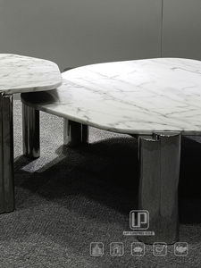 Updecors, mesa de centro de mármol con columna Triangular de forma especial para sala de estar, centro de mesa poligonal, muebles elegantes para el hogar - Product Image 2