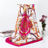 Foulard carré de 90cm en sergé de soie 100% imprimé animal léopard personnalisé pour cravate élégante pour femme