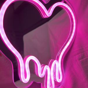 Enseigne néon coeur Melt Heart <span class=keywords><strong>Neon</strong></span> Mirror Signs pour décoration murale, chambre à coucher, chambre d'adolescents enfants filles, LED Pink Heart <span class=keywords><strong>Neon</strong></span> Lights for Part - Product Image 2