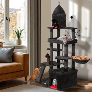 Multi Level Heavy Duty Halloween Gothic <strong>Cat</strong> <strong>Tree</strong> Tower Condo <strong>Large</strong> for Big <strong>Cats</strong> - Product Image 1