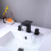 Robinet de lavabo moderne en laiton avec cartouche en céramique, double poignée, à poser sur le comptoir, eau chaude/froide