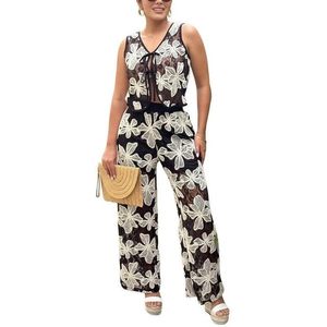 Conjunto de 2 Piezas Personalizado para Mujer 2026, Top sin Mangas de Encaje y Pantalones Rectos Transparentes, Atuendo Transpirable Estampado para una Cita Nocturna - Product Image 1