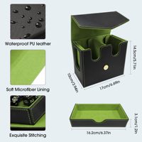 Caja de Cartas con Diseño de Asa para más de 236 Cartas con Doble Funda, Caja de Almacenamiento para Cartas Coleccionables, Caja de Cartas con Bandeja para Dados