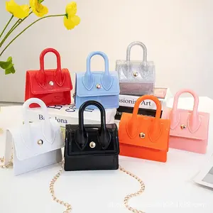 2023 Nieuwe Mode Draagbare Jelly Bag Mini Handtas Open Vierkante Handtas Met Knoopketting Handtas Voor Vrouwen