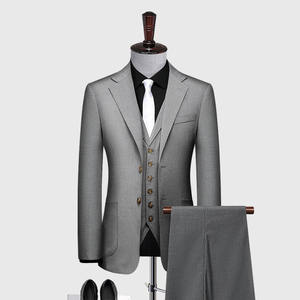 Traje <span class=keywords><strong>de</strong></span> Negocios/Boda <span class=keywords><strong>de</strong></span> 3 Piezas para <span class=keywords><strong>Hombre</strong></span>, Tallas Grandes, Doble Botonadura, Cuello en V, Poliéster/Algodón, Tejido Transpirable Antiarrugas, Largo - Product Image 5