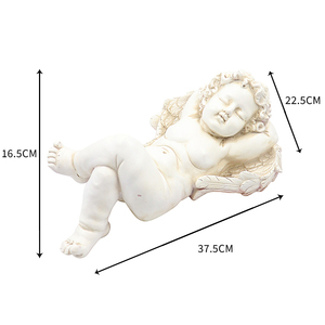 Statue d'ange chérubin endormi en résine effet <span class=keywords><strong>pierre</strong></span> antique pour la décoration de jardin - Product Image 6