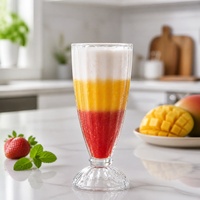 ODM OEM Gelas Kaca Transparan 350ml Gelas Smoothie Tinggi Berbentuk Kerucut untuk Es Krim, Jus Bar, dan Minuman
