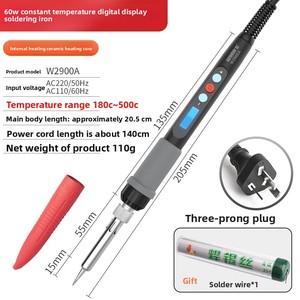 <span class=keywords><strong>Soldador</strong></span> Eléctrico W2900A y Pluma <span class=keywords><strong>de</strong></span> Soldadura con Temperatura Constante/Ajustable, Sin Tiempo <span class=keywords><strong>de</strong></span> Calentamiento, para Reparaciones en el Hogar - Product Image 6