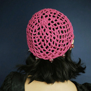 Madeshine hecho a mano de ganchillo con cuentas Vintage anudado calavera gorro para mujeres niñas estilo de moda francesa característica de tela común - Product Image 2