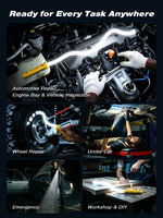 Lampe de travail LED flexible rechargeable 2-en-1 en silicone, lampe d'inspection pliable pour les zones difficiles d'accès ou l'atelier