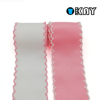 OKAY Vente en gros de ruban gros-grain crocheté personnalisé de haute qualité Multic taille couleur unie douceur bord festonné et ruban satin