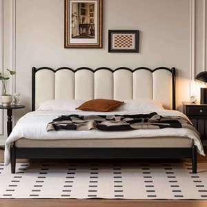 Letto in Ferro Moderno Minimalista Durevole, Misure 1.8m <span class=keywords><strong>Matrimoniale</strong></span> e 1.5m Singolo, Rinforzato con Imbottitura Morbida, Economico e Salvaspazio per Scuole - Product Image 2