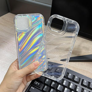Láser colorido tarjeta agua ondulación textura nueva funda de teléfono móvil para Iphone 17 16 15 Pro Max Air 14 13 accesorios de cubierta protectora - Product Image 3