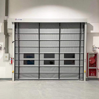 Porte pliante industrielle à grande vitesse, résistante au vent, porte pliante rapide, porte empilable en PVC à grande vitesse pour entrepôt