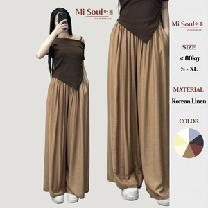 Women Casual Velvet Yarn Dyed <b>Lace</b> Trousers Wide Leg <b>Elastic</b> Waist Drawstring Summer OEM - Product Image 6