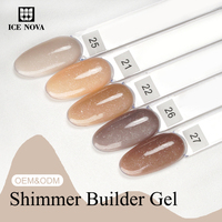 ICE NOVA Shimmer Builder Extension Gel à paillettes de style russe 6 en 1 Fonction Professional Custom Builder UV/LED Gel Factory