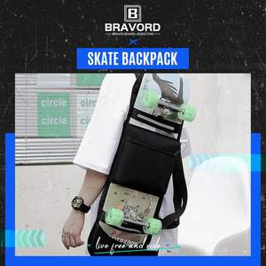 Sac à dos de skateboard pliable personnalisable avec logo, échantillon gratuit, polyester durable, multifonctionnel, pour le sport et les voyages, vente en gros pour garçons - Product Image 2