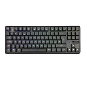 Keyboard Gaming 2.4G dan Mini USB, Dapat Diisi Ulang, Lampu RGB Mekanis Sertifikasi CE Jangkauan ROHS