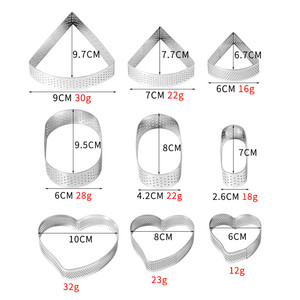 Stainless Steel Perforated Tart Rings Round Square Oval Cake Mousse Mold Dishwasher Safe Baking Pastry Tools - Product Image 3