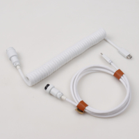 Câble enroulé Type-C vers USB-C pour clavier d'ordinateur portable, avec conducteur en cuivre pur et gaine en nylon, pour clavier mécanique et utilisation informatique