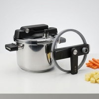 Cuisinière à pression multi-pression en acier inoxydable écologique avec pression haute/basse, 2 couvercles à pression, compatible gaz et induction