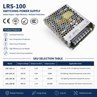Alimentation à découpage industrielle encastrée LRS-100 100W 12V 24V 36V 48V AC/DC avec refroidissement par ventilateur pour l'automatisation