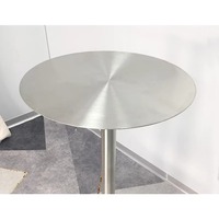 Table de bistrot en acier inoxydable de style industriel, table ronde pour café, mobilier de café, table à desserts, table de balcon extérieure commerciale