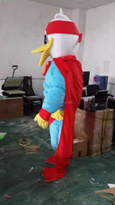 Efun MOQ 1 PCプロのカスタムスーパーマン衣装でかわいいアヒルウォーキング効果漫画アヒルマスコット衣装販売 - Product Image 3
