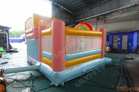 Château gonflable commercial en PVC arc-en-ciel pastel à prix abordable avec toboggan, maison de rebond gonflable pour enfants pour location événementielle