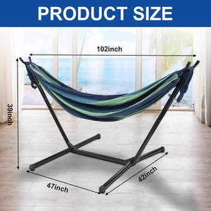 Double hamac portatif pliant extérieur de haute qualité avec l'installation facile durable de support pour des voyages d'arrière-cour de maison de camping - Product Image 5