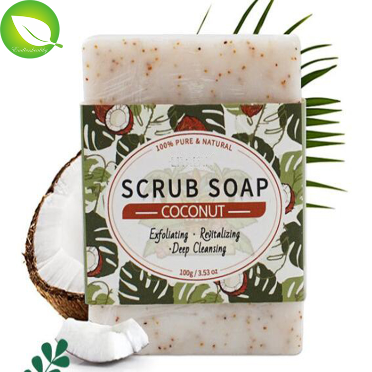 Best skin whitening top quality 100% natural handmade skin Exfoliating coconut Scrub soap