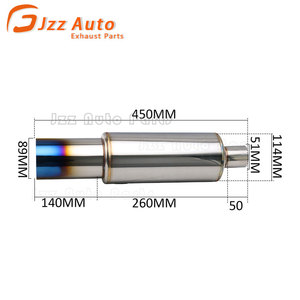 Piezas de repuesto universales para automóviles, tubo de extremo de cuerpo de 114mm de diámetro, <span class=keywords><strong>Mofle</strong></span> Para Carro, silenciador de escape de acero inoxidable recortado de 51mm a 89mm - Product Image 4