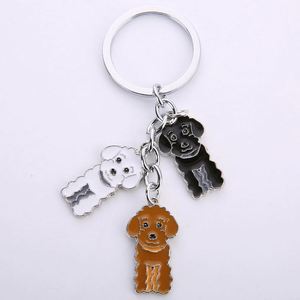 Accesorios Personalizables para Llaves, Nuevo Regalo, Colgante para Cintura con Grabado de Perro Poodle de Dibujos Animados, Llavero de Metal - Product Image 3