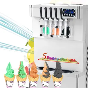 Máquina multifunción para hacer helados, máquina para hacer helados de yogurt, de 5 sabores, con CE NSF