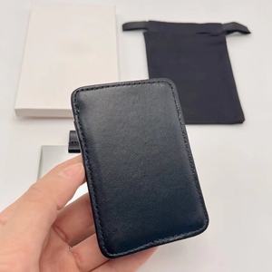Étui à cartes classique de luxe en cuir PU avec diamants, miroir en acier inoxydable, ensemble 2-en-1 avec sac anti-poussière et boîte cadeau, support de cartes pour téléphone portable - Product Image 5