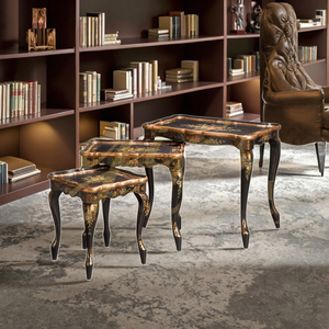 Mesa Nido de Madera Sólida Estilo Americano Yip's LD-1203-0920, Pintada a Mano con Diseño de Rosas, Decoración para Comedor, Sala de Estar y Dormitorio - Product Image 3