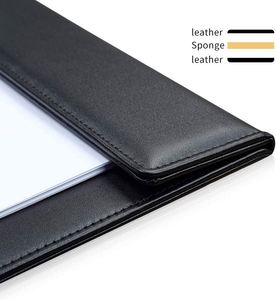 Premium Quality PU Leather A4 File Organizer Clip Folder Office Clipboard Meeting Memo <b>Writing</b> Desk <b>Pad</b> for Restaurant Hotel Use - Product Image 4