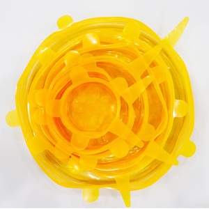 6 Pack Food Grade Food Saving Container Lid Sets Stretchy Bowl Covers Flexible Reusable Silicone <span class=keywords><strong>super</strong></span> Stretch Lids - Product Image 2