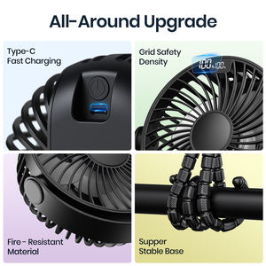 K60a מאוורר 5000mah [חיי סוללה 18h סוללה] מבצע שקט חזק זרימת אוויר רב מטרה למחנאות מכונית תינוק - Product Image 4