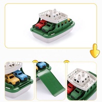 Ensemble de modèle de voiture coulissante en plastique Samtoy Jeu de transport Bateau de transport océanique Bateau ferry jouet pour bébé et enfants Bateau avec mini voitures