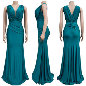 Elegante vestido de fiesta sin mangas longitud de barrido sin espalda vestido de baile de graduación ropa de las mujeres - Product Image 5